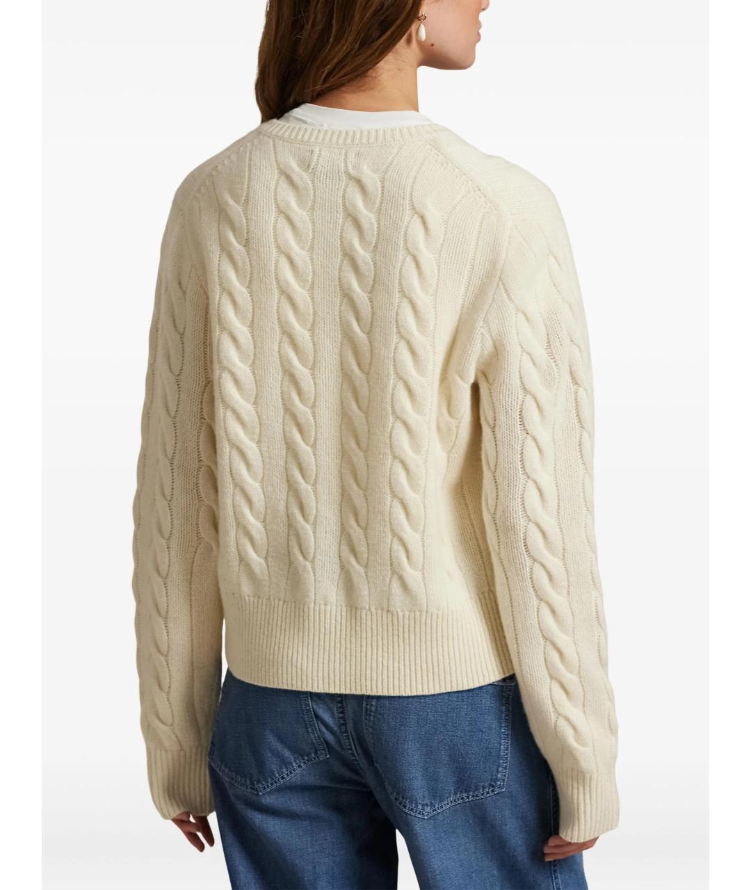 POLO RALPH LAUREN Белый шерстяной кардиган, фото 4