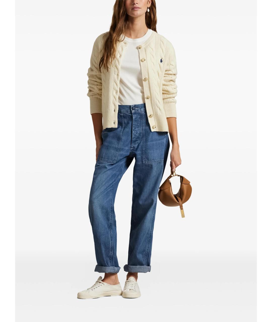 POLO RALPH LAUREN Белый шерстяной кардиган, фото 2