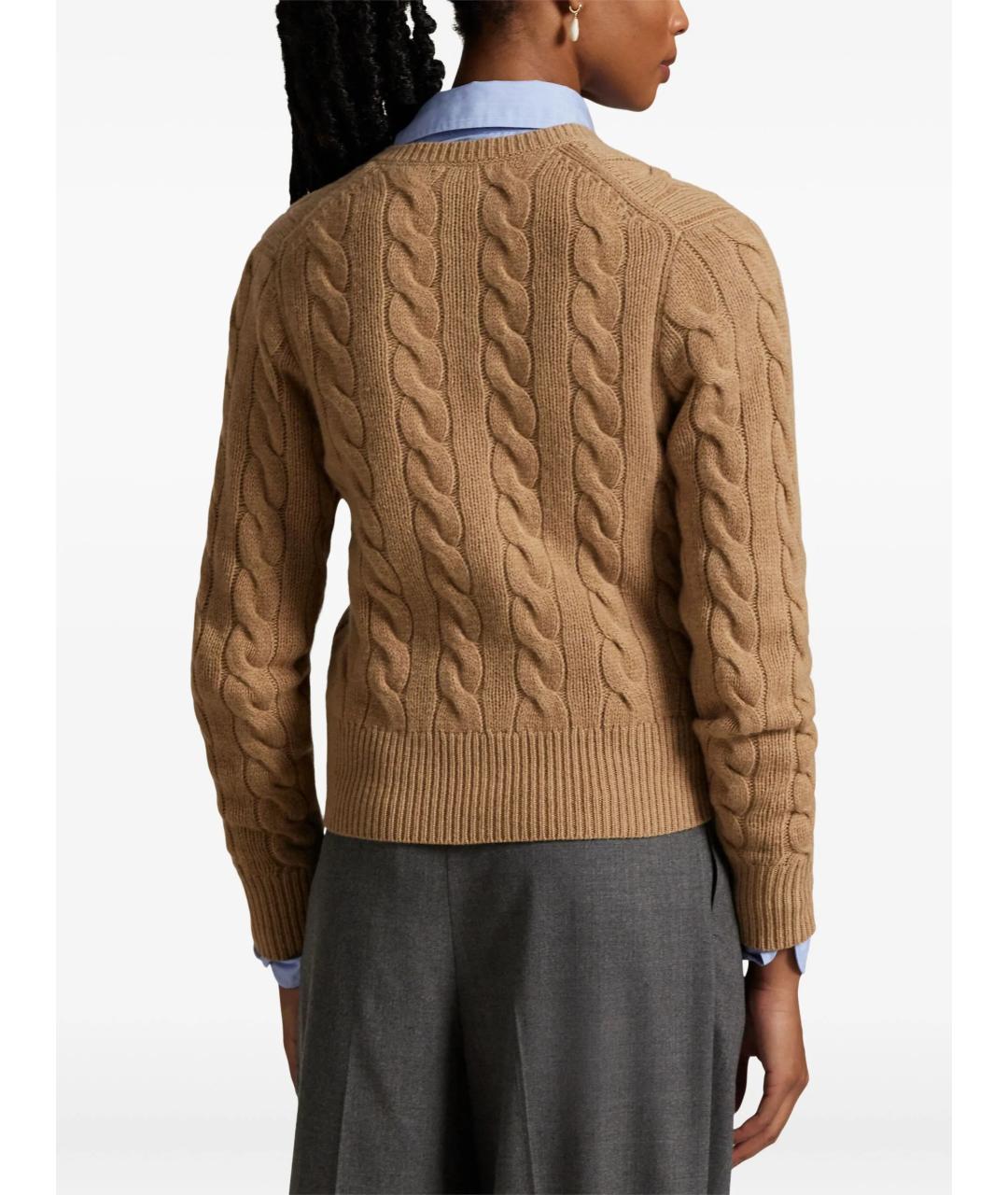 POLO RALPH LAUREN Бежевый шерстяной кардиган, фото 4