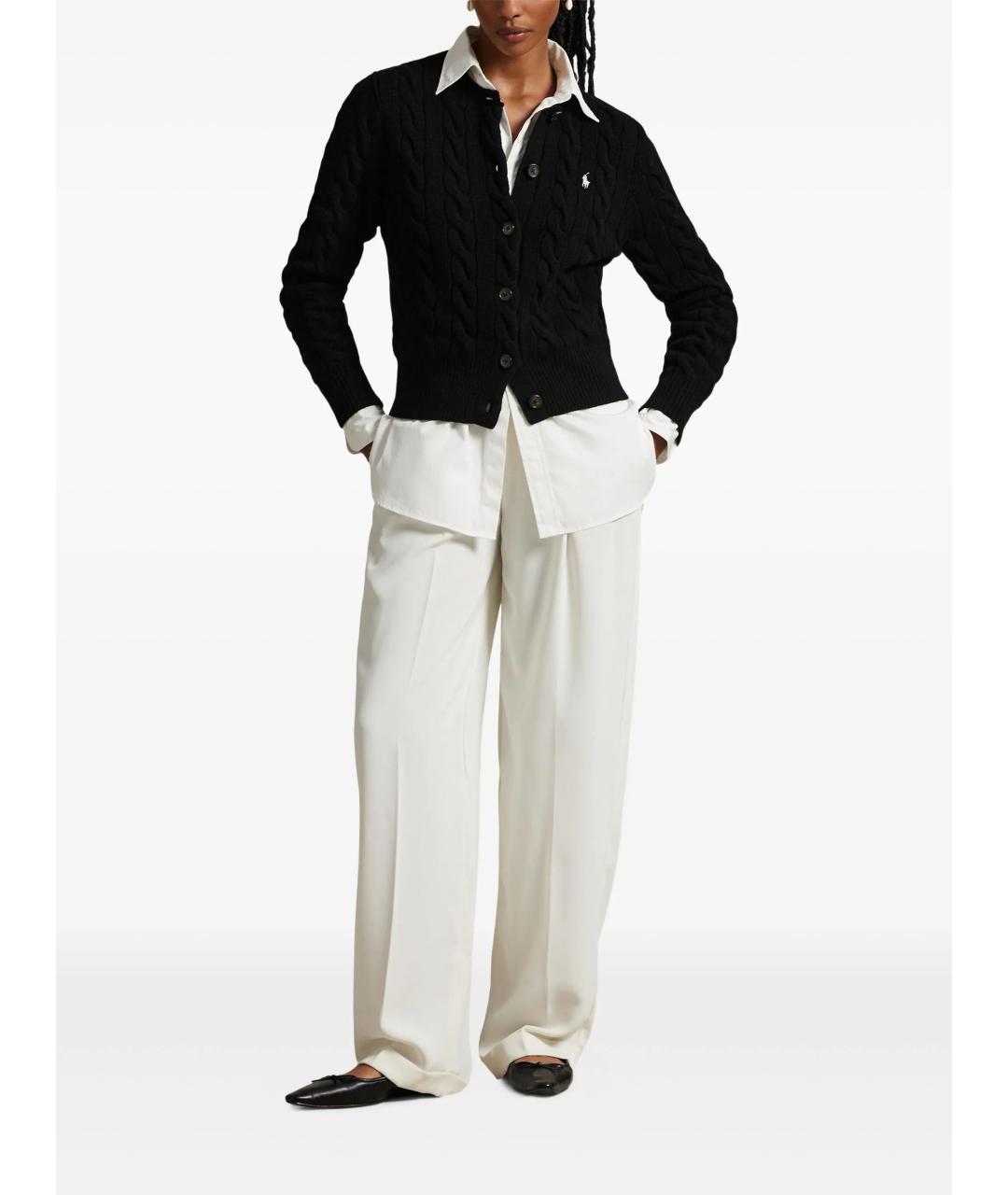POLO RALPH LAUREN Черный шерстяной кардиган, фото 2