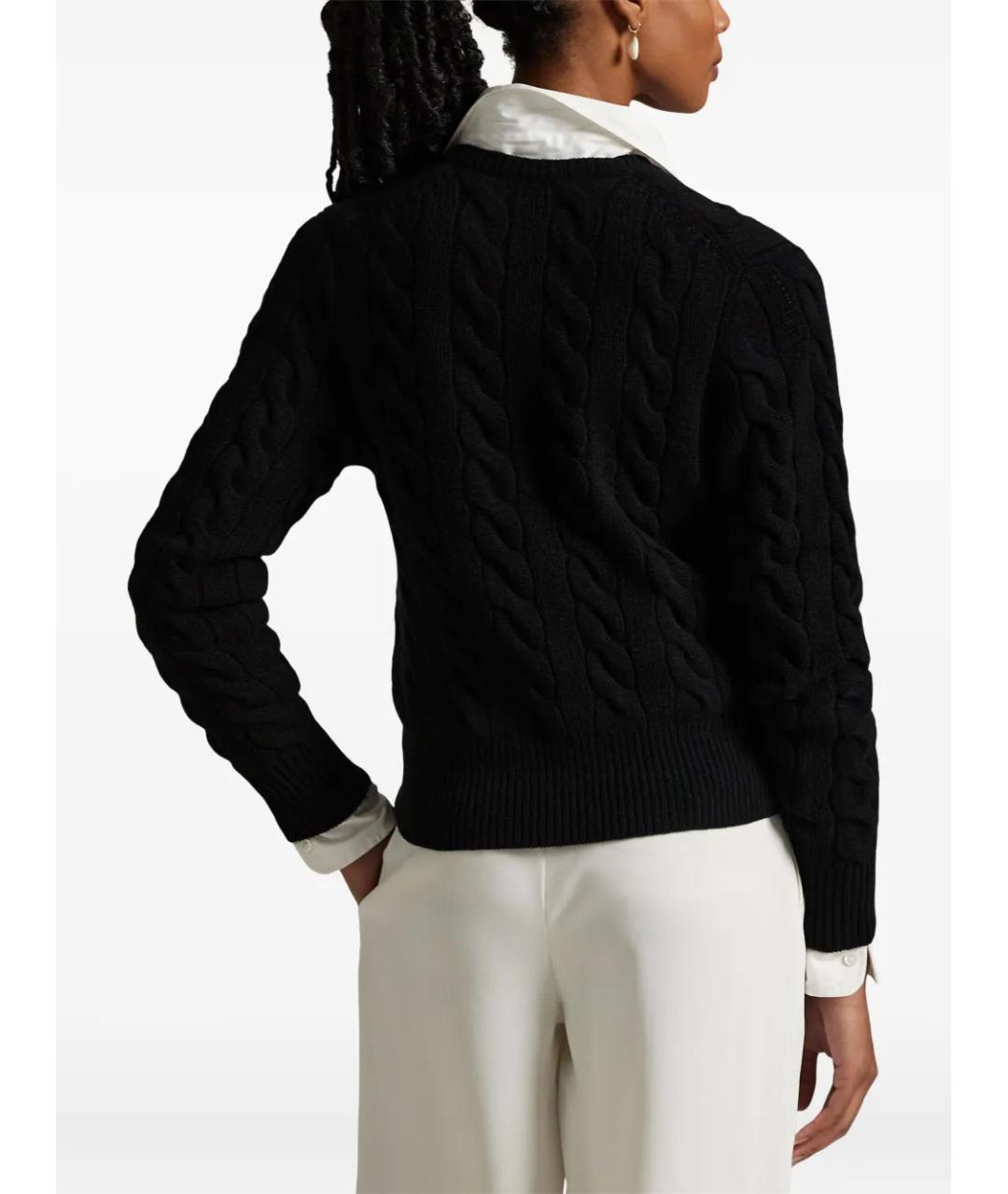 POLO RALPH LAUREN Черный шерстяной кардиган, фото 4