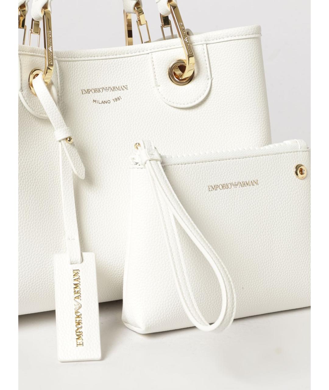 EMPORIO ARMANI Белая синтетическая сумка через плечо, фото 3