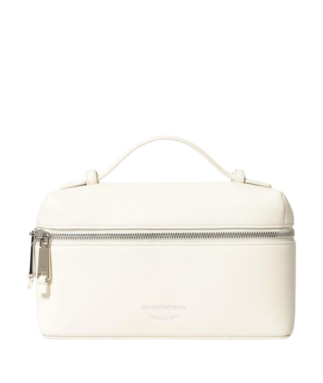EMPORIO ARMANI Бежевая кожаная сумка через плечо, фото 1