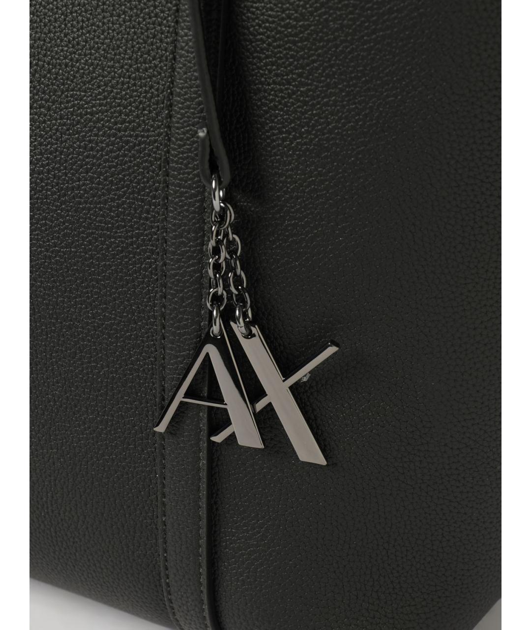 ARMANI EXCHANGE Черная синтетическая сумка тоут, фото 3