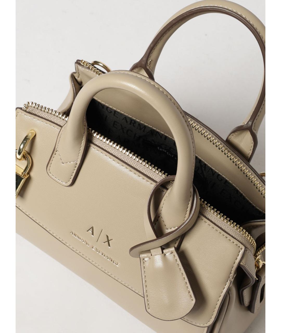 ARMANI EXCHANGE Бежевая сумка тоут из искусственной кожи, фото 3