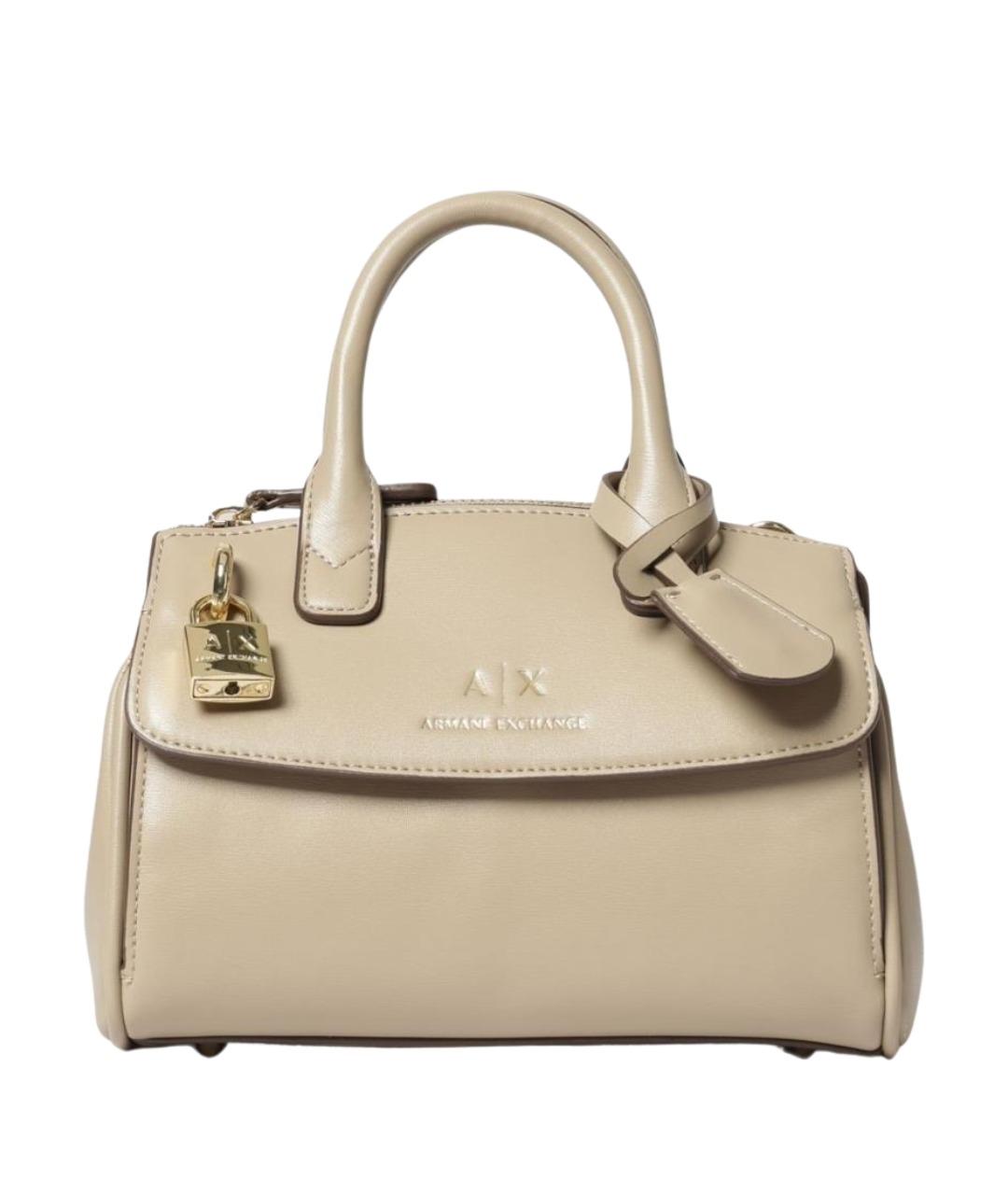 ARMANI EXCHANGE Бежевая сумка тоут из искусственной кожи, фото 1