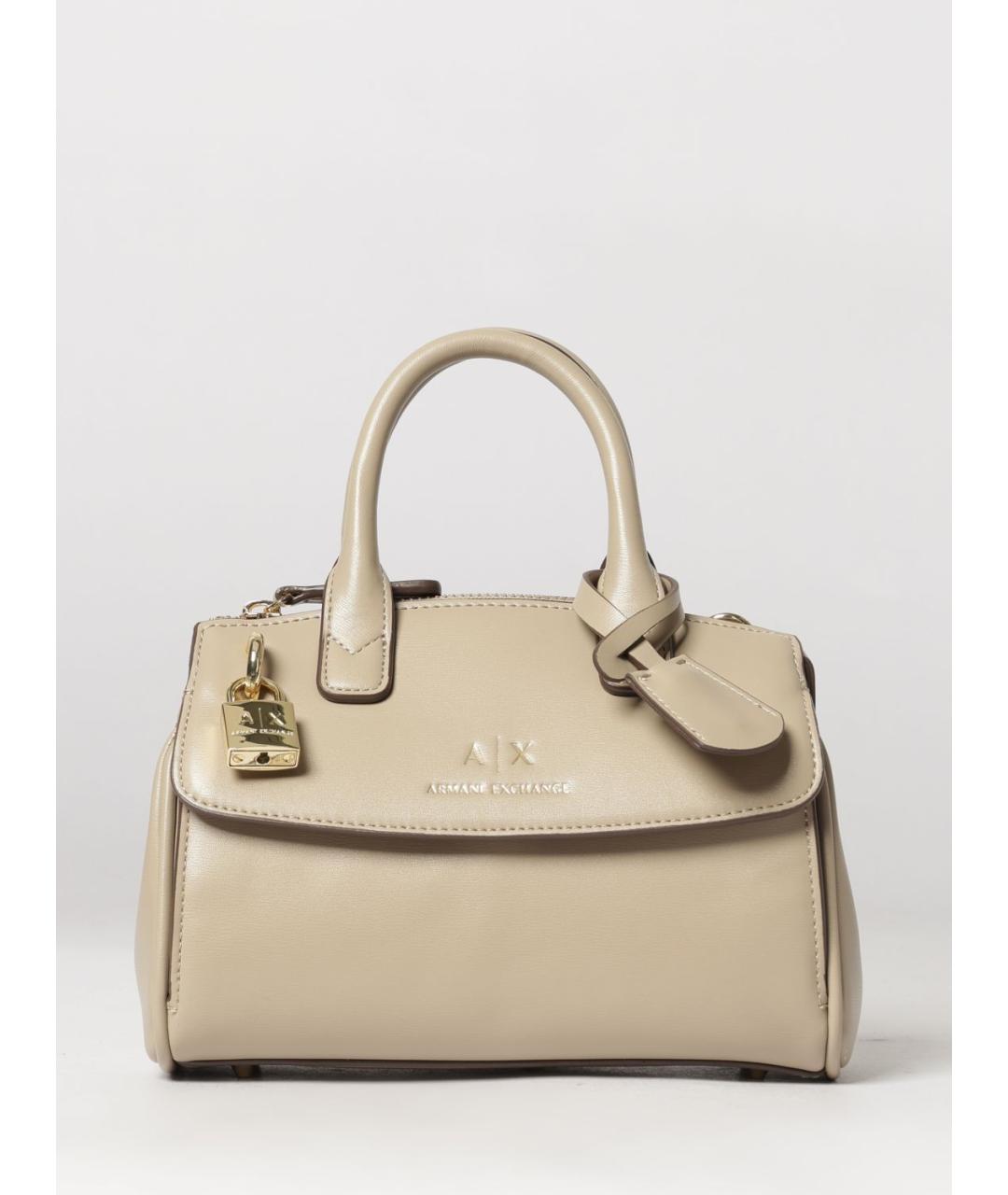 ARMANI EXCHANGE Бежевая сумка тоут из искусственной кожи, фото 4