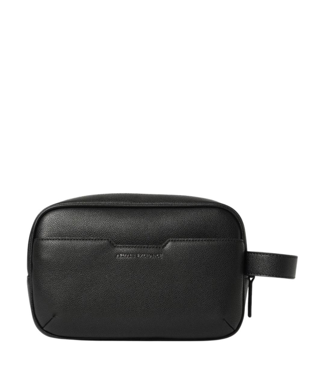 ARMANI EXCHANGE Черная барсетка из искусственной кожи, фото 1