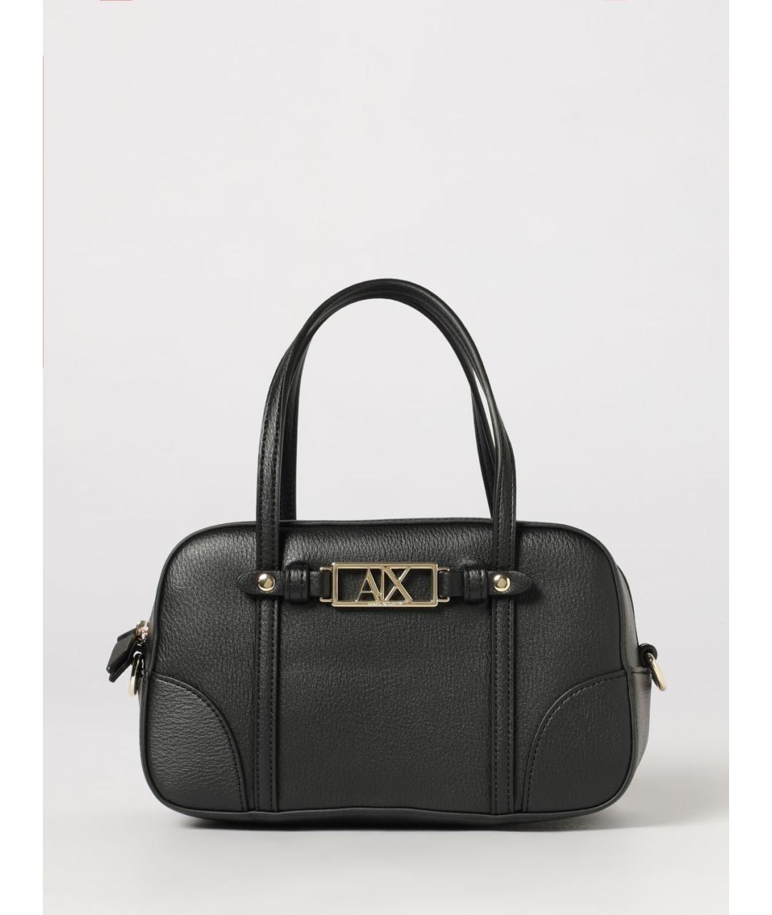 ARMANI EXCHANGE Черная сумка с короткими ручками из искусственной кожи, фото 4