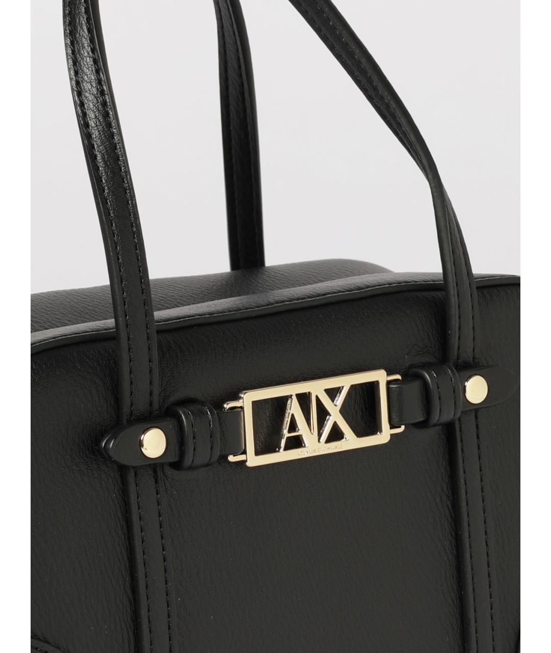 ARMANI EXCHANGE Черная сумка с короткими ручками из искусственной кожи, фото 3