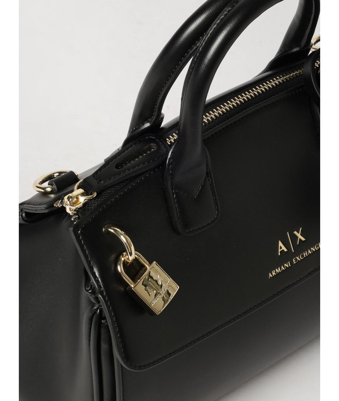 ARMANI EXCHANGE Черная сумка тоут из искусственной кожи, фото 3