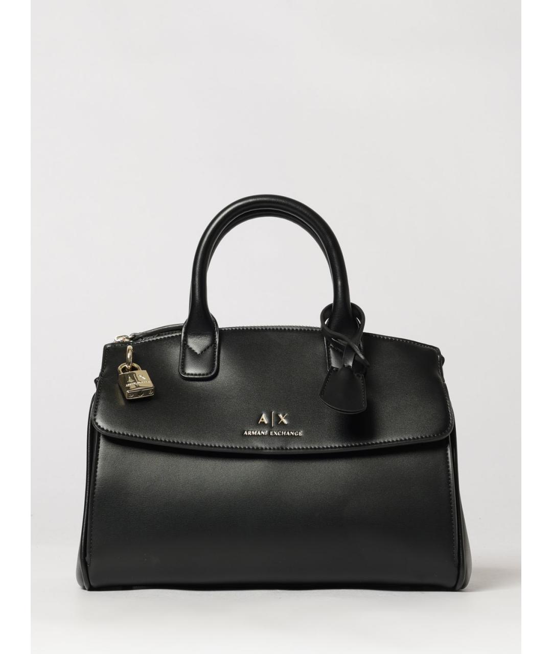 ARMANI EXCHANGE Черная сумка тоут из искусственной кожи, фото 4