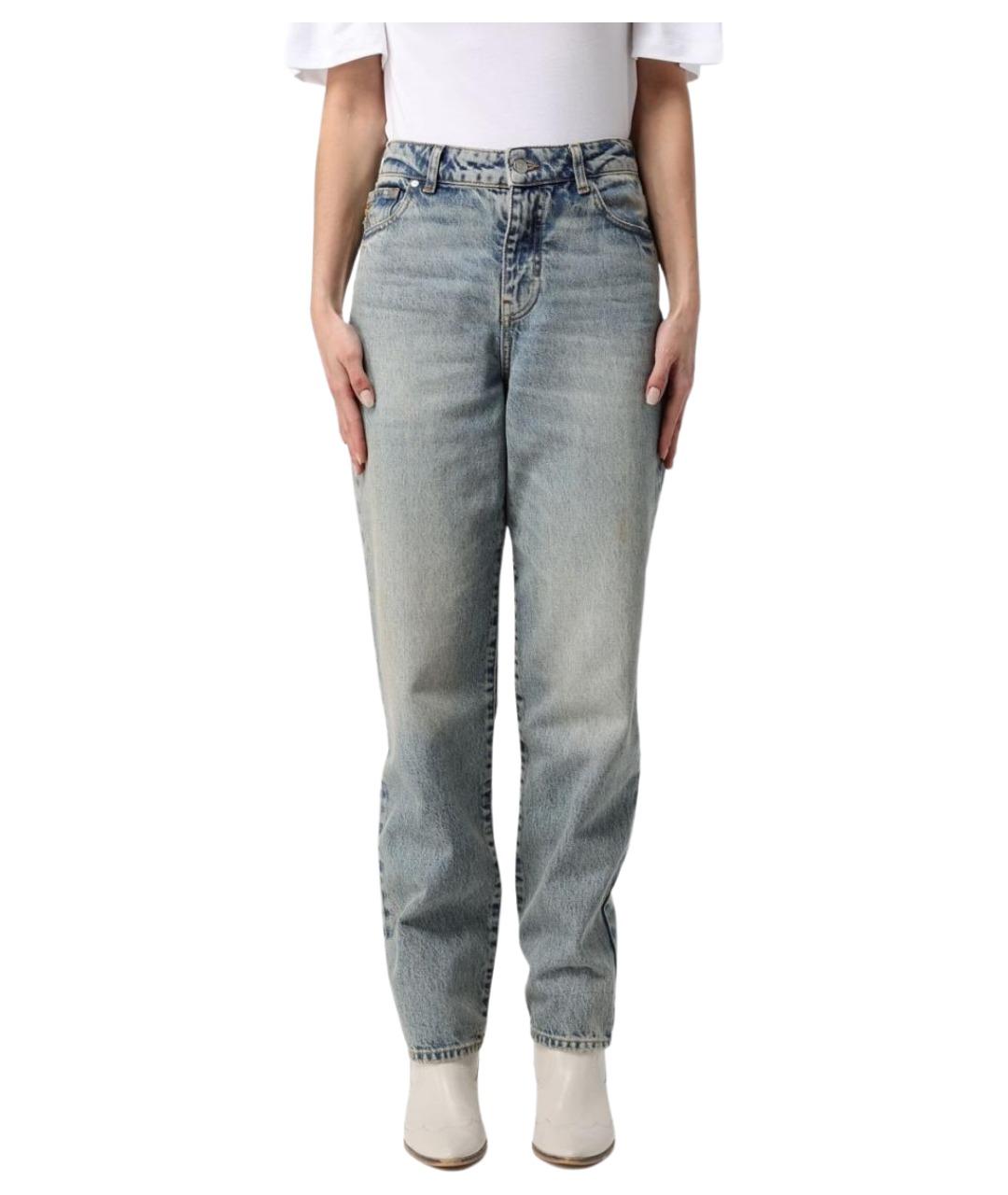 ARMANI JEANS Голубые хлопковые прямые джинсы, фото 1