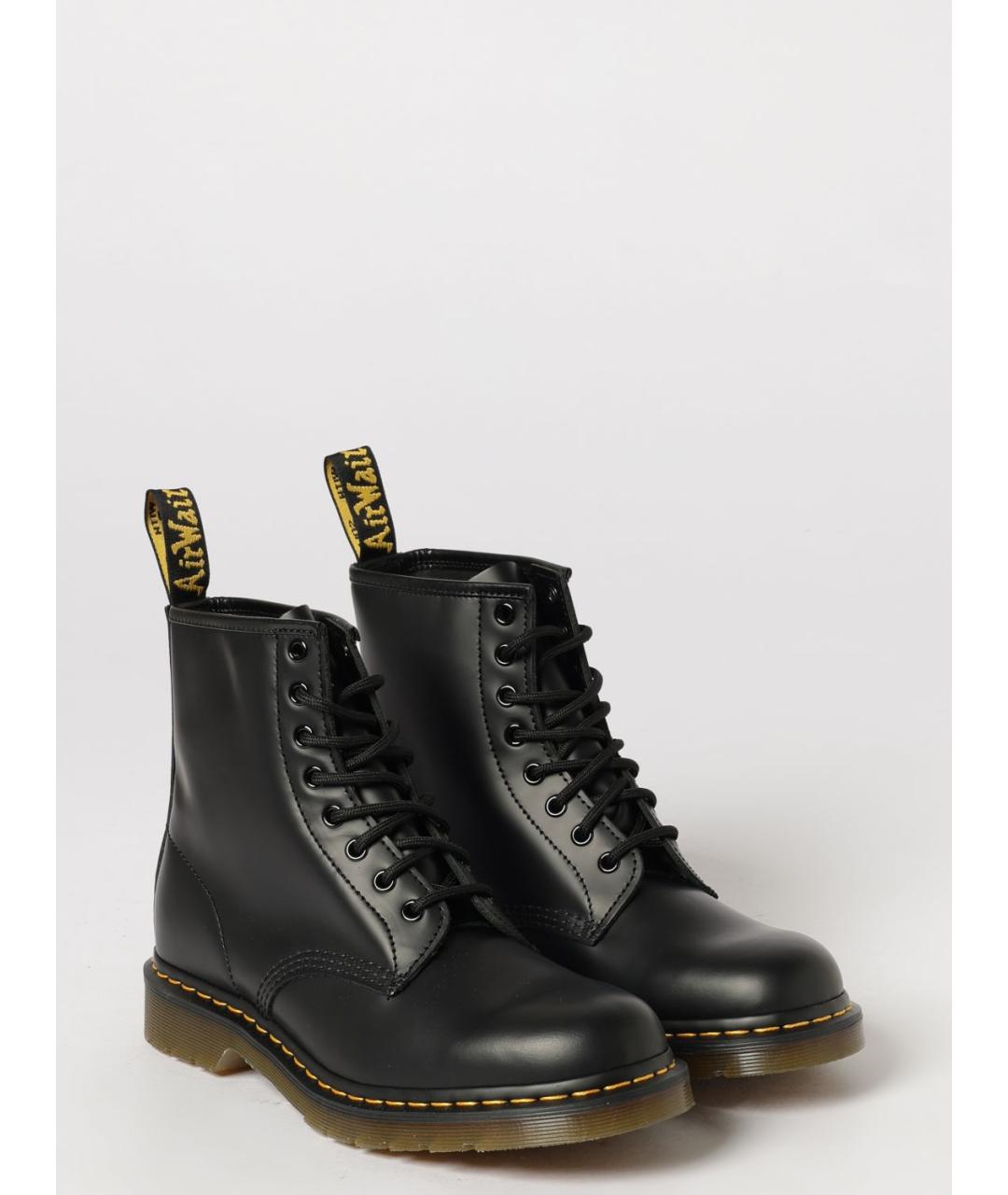 DR. MARTENS Черные кожаные низкие ботинки, фото 2