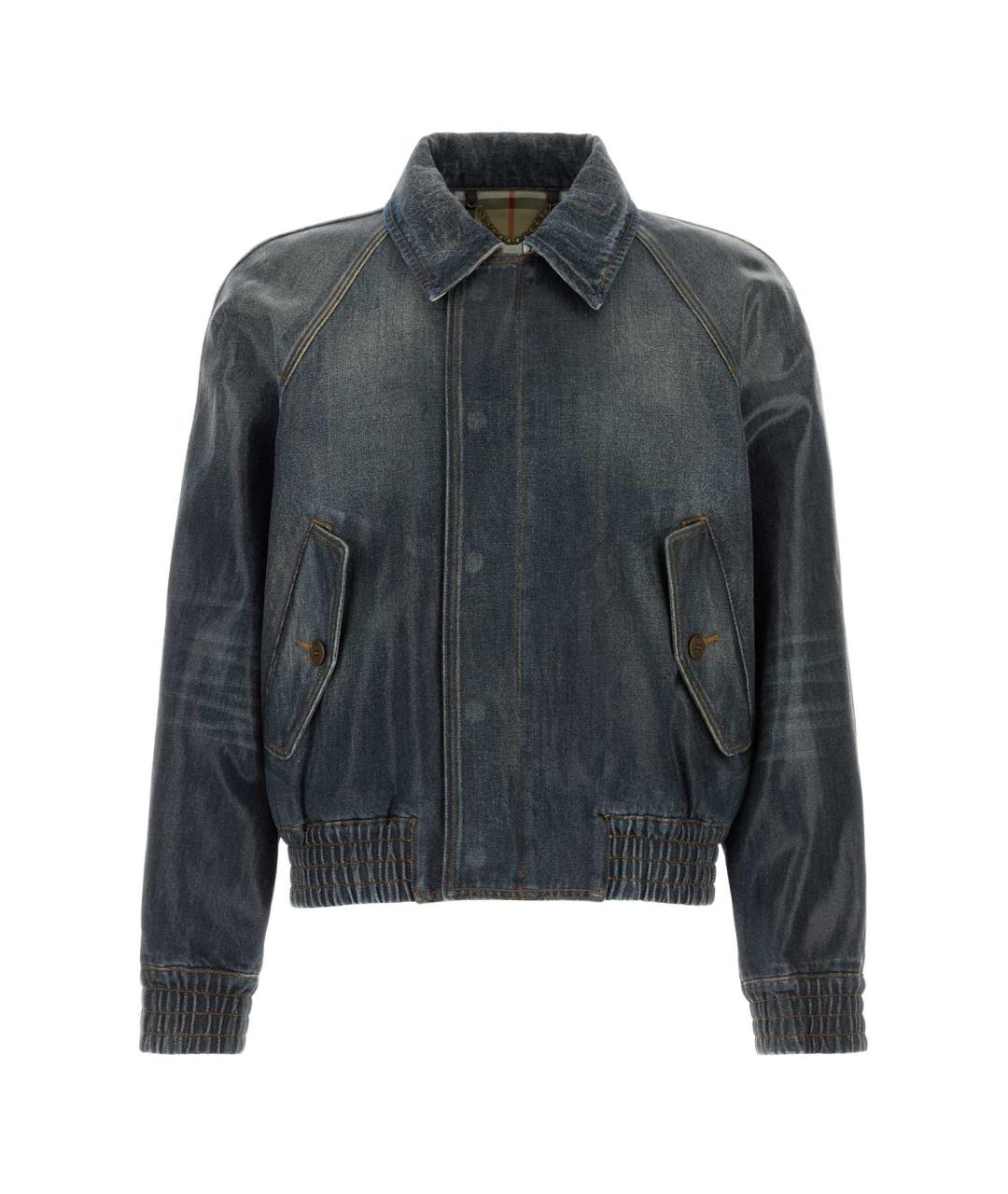 BURBERRY Синяя хлопковая куртка, фото 1