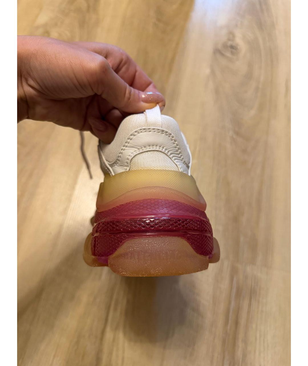 BALENCIAGA Розовые кожаные кроссовки, фото 4