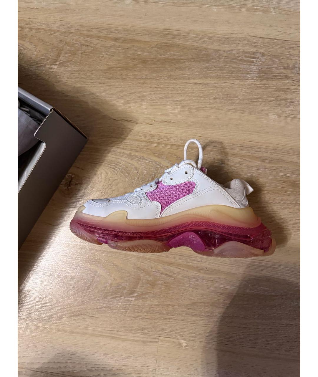 BALENCIAGA Розовые кожаные кроссовки, фото 9