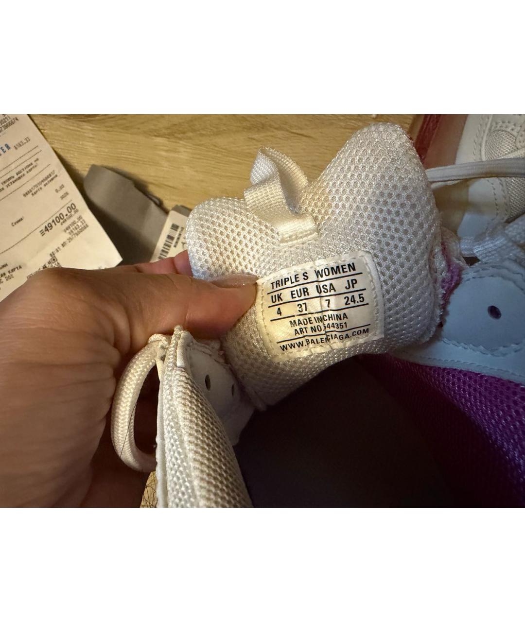 BALENCIAGA Розовые кожаные кроссовки, фото 7