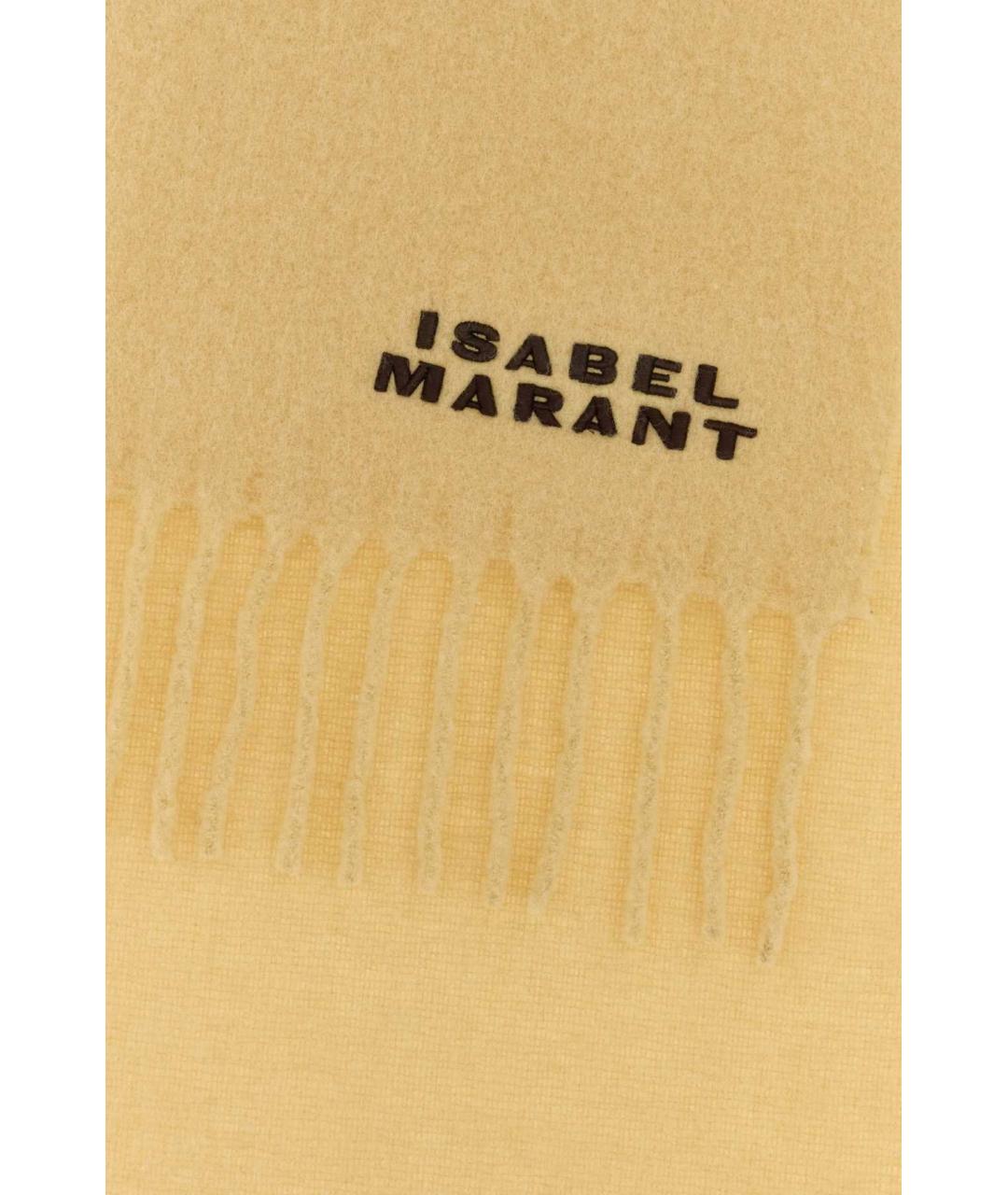 ISABEL MARANT Желтый шерстяной шарф, фото 2
