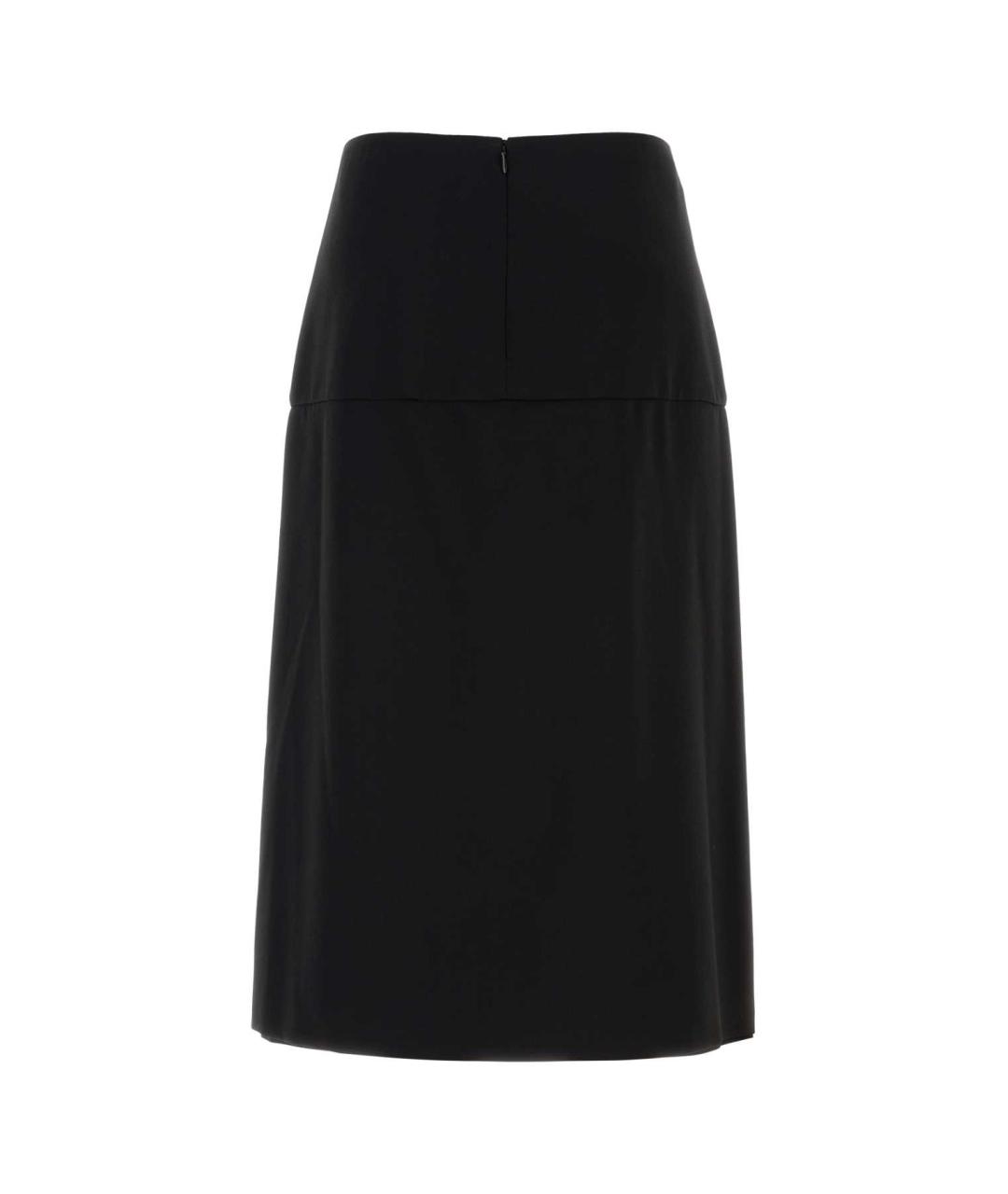 JIL SANDER Черная шерстяная юбка миди, фото 2