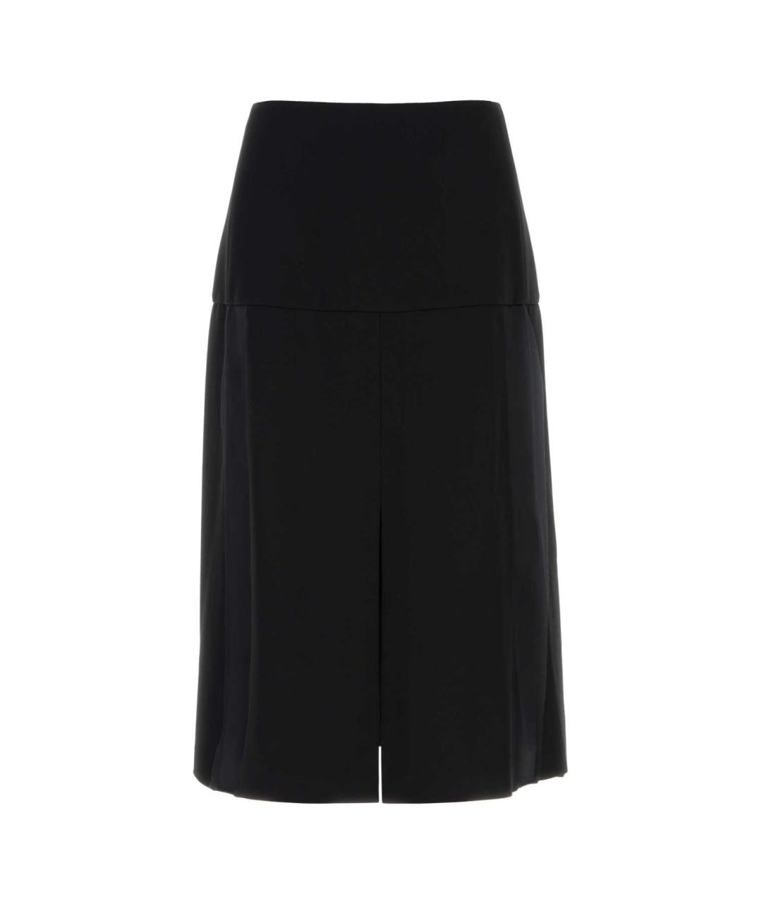 JIL SANDER Черная шерстяная юбка миди, фото 1