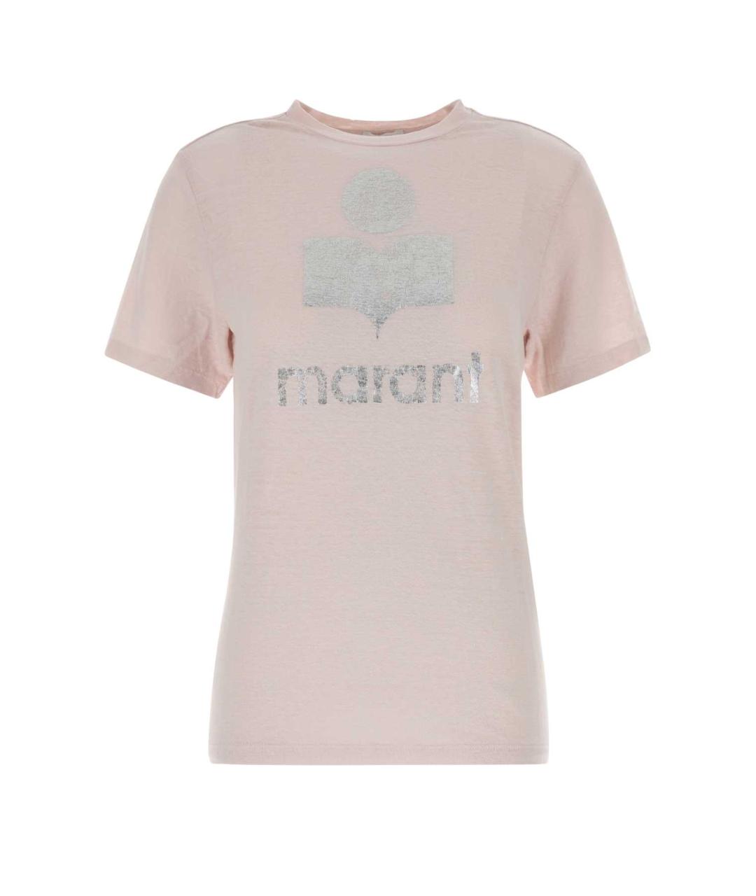 ISABEL MARANT Розовая льняная футболка, фото 1