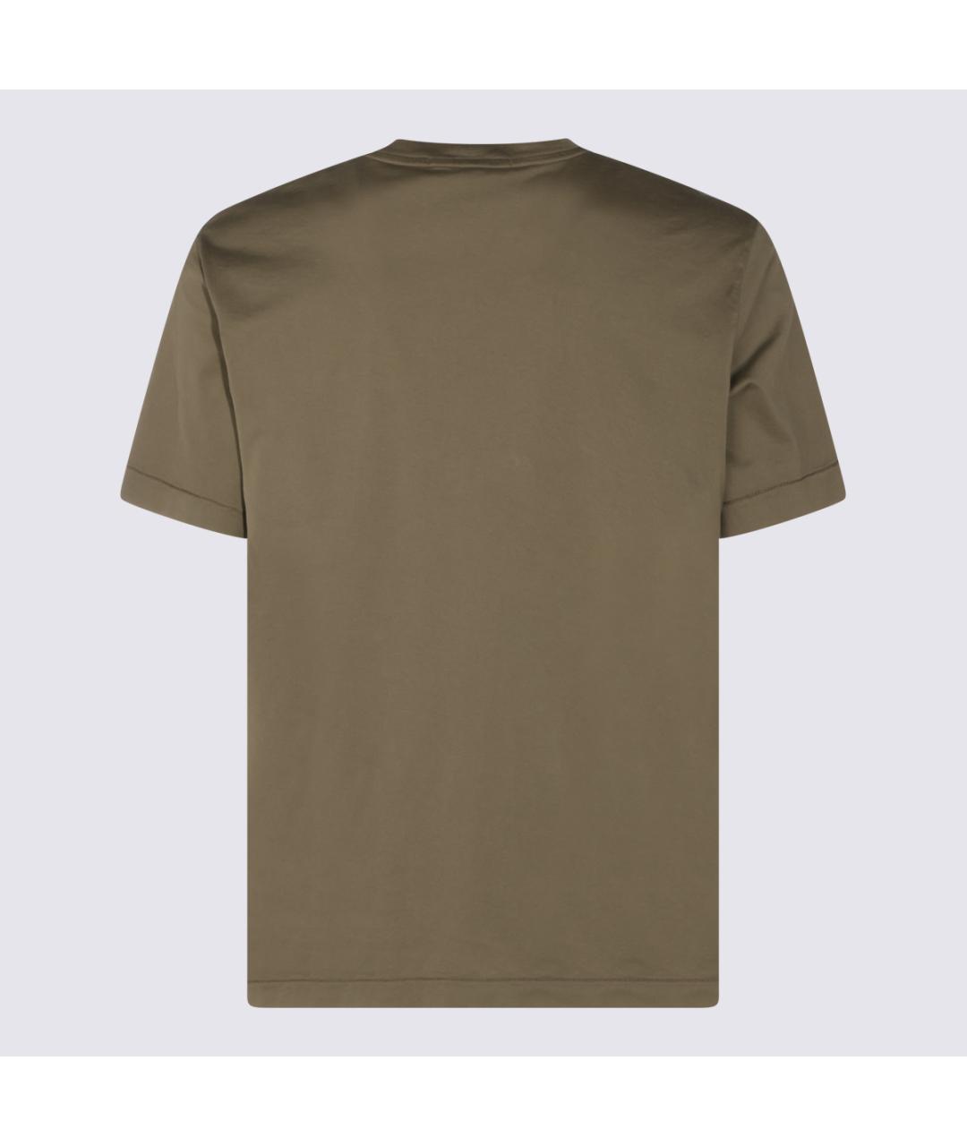 STONE ISLAND Хаки хлопковая футболка, фото 2