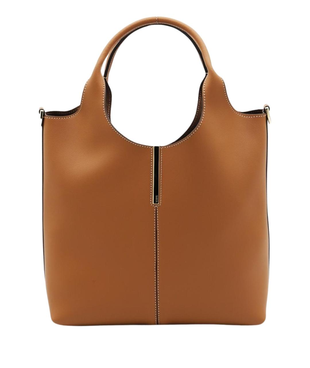 TOD'S Коричневая кожаная сумка тоут, фото 1