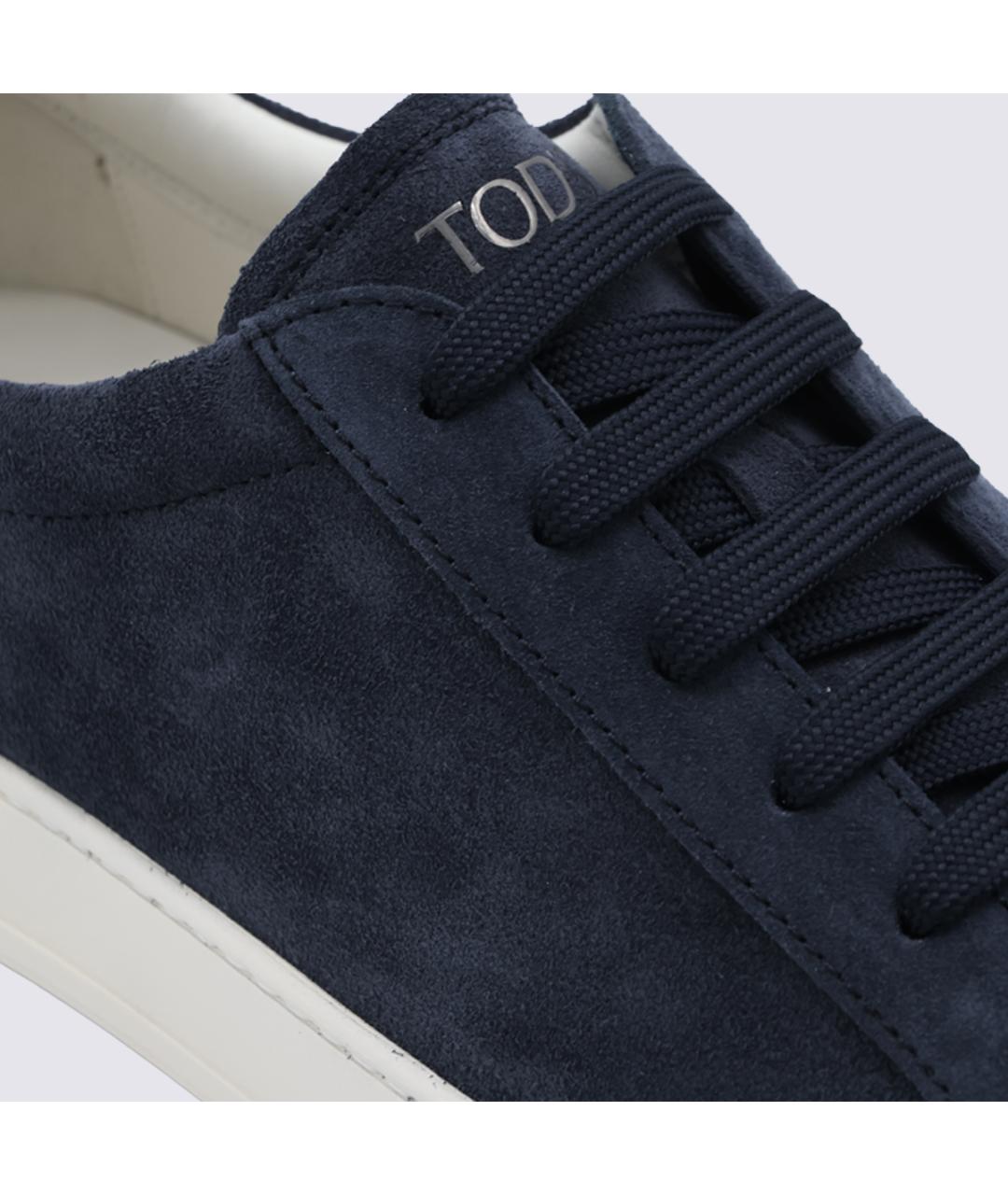 TOD'S Синие замшевые низкие кроссовки / кеды, фото 4