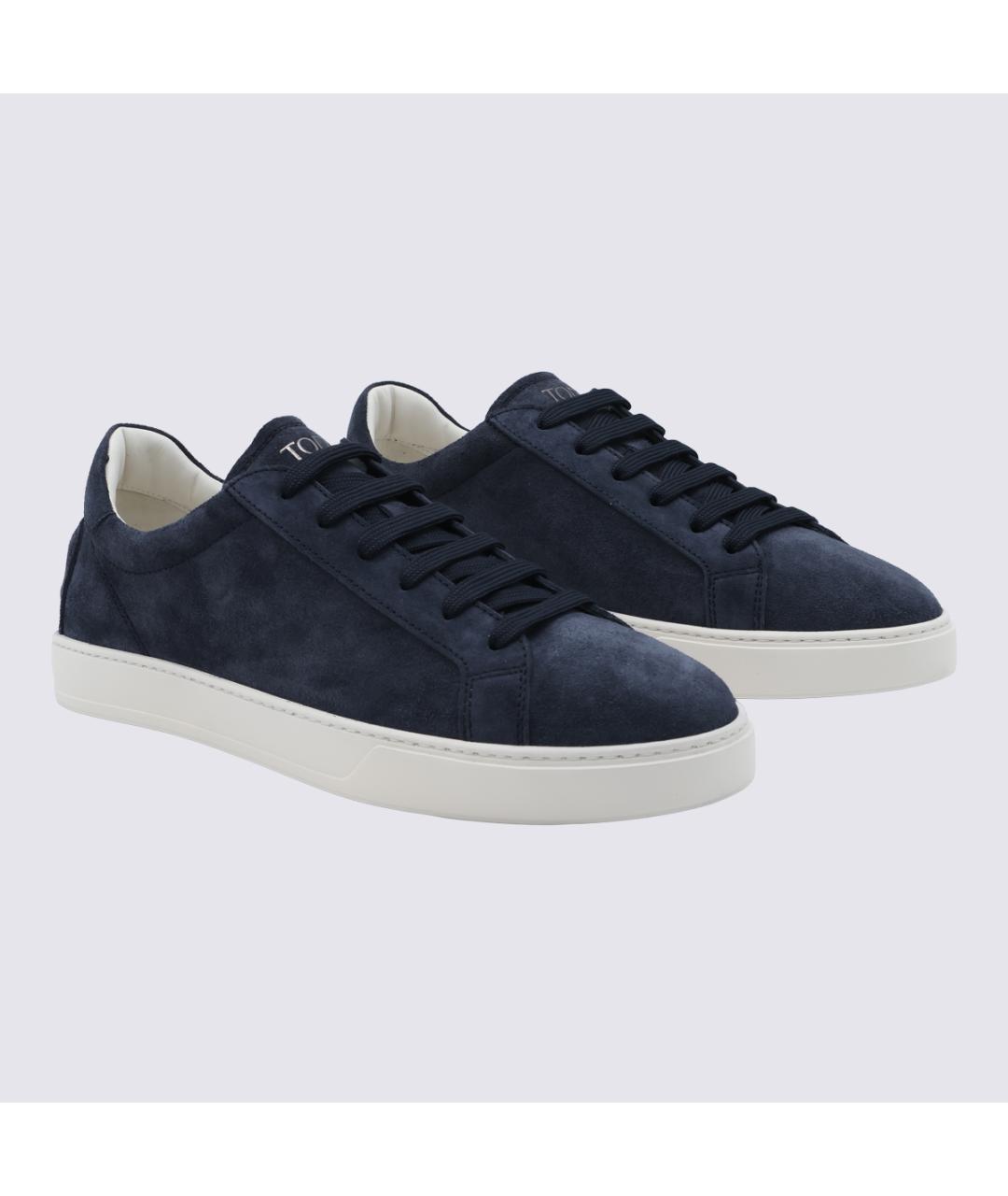 TOD'S Синие замшевые низкие кроссовки / кеды, фото 2