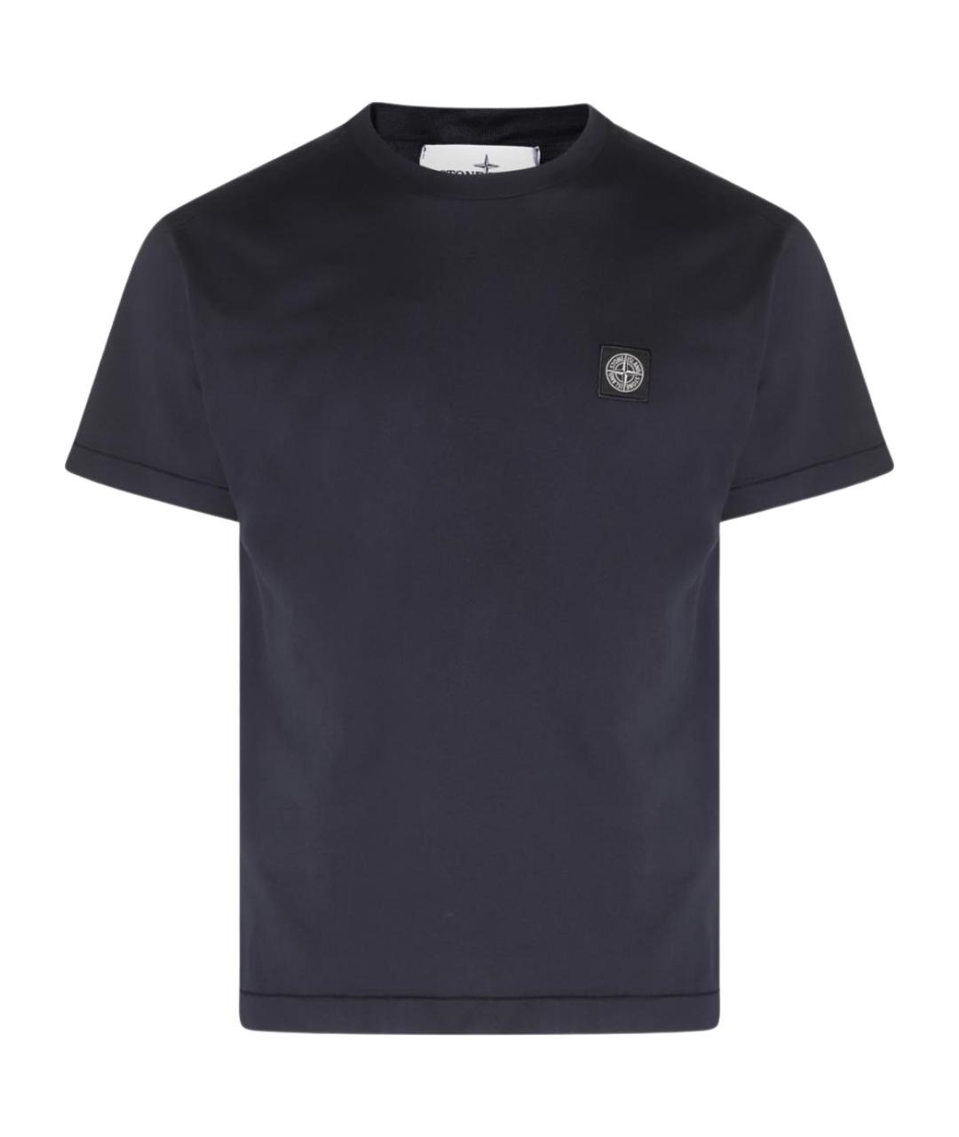 STONE ISLAND Синяя хлопковая футболка, фото 1