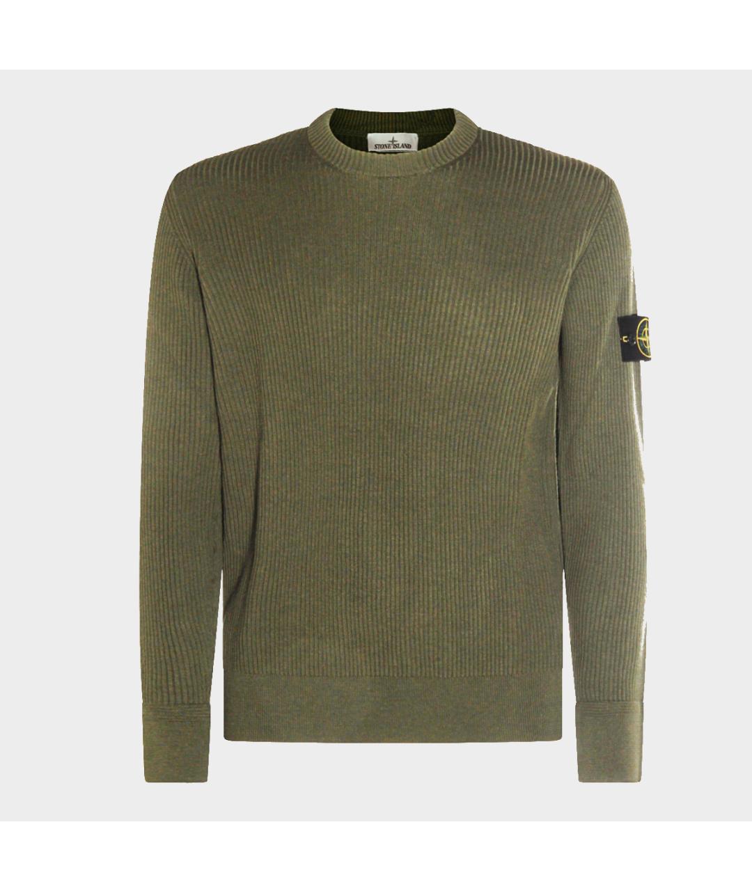 STONE ISLAND Хаки шерстяной джемпер / свитер, фото 1
