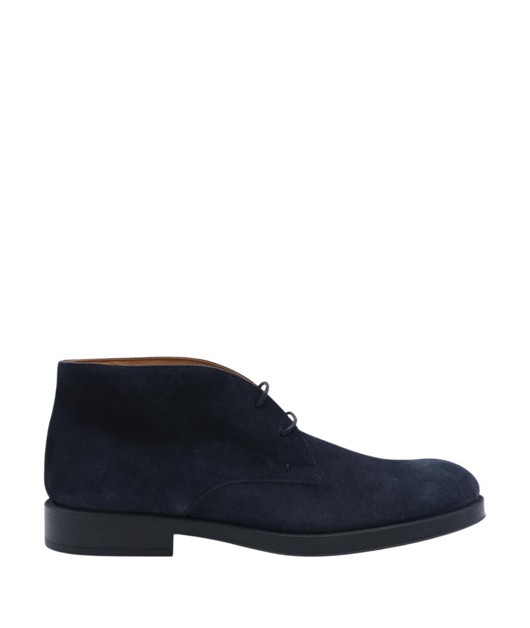 TOD'S Синие замшевые высокие ботинки, фото 1