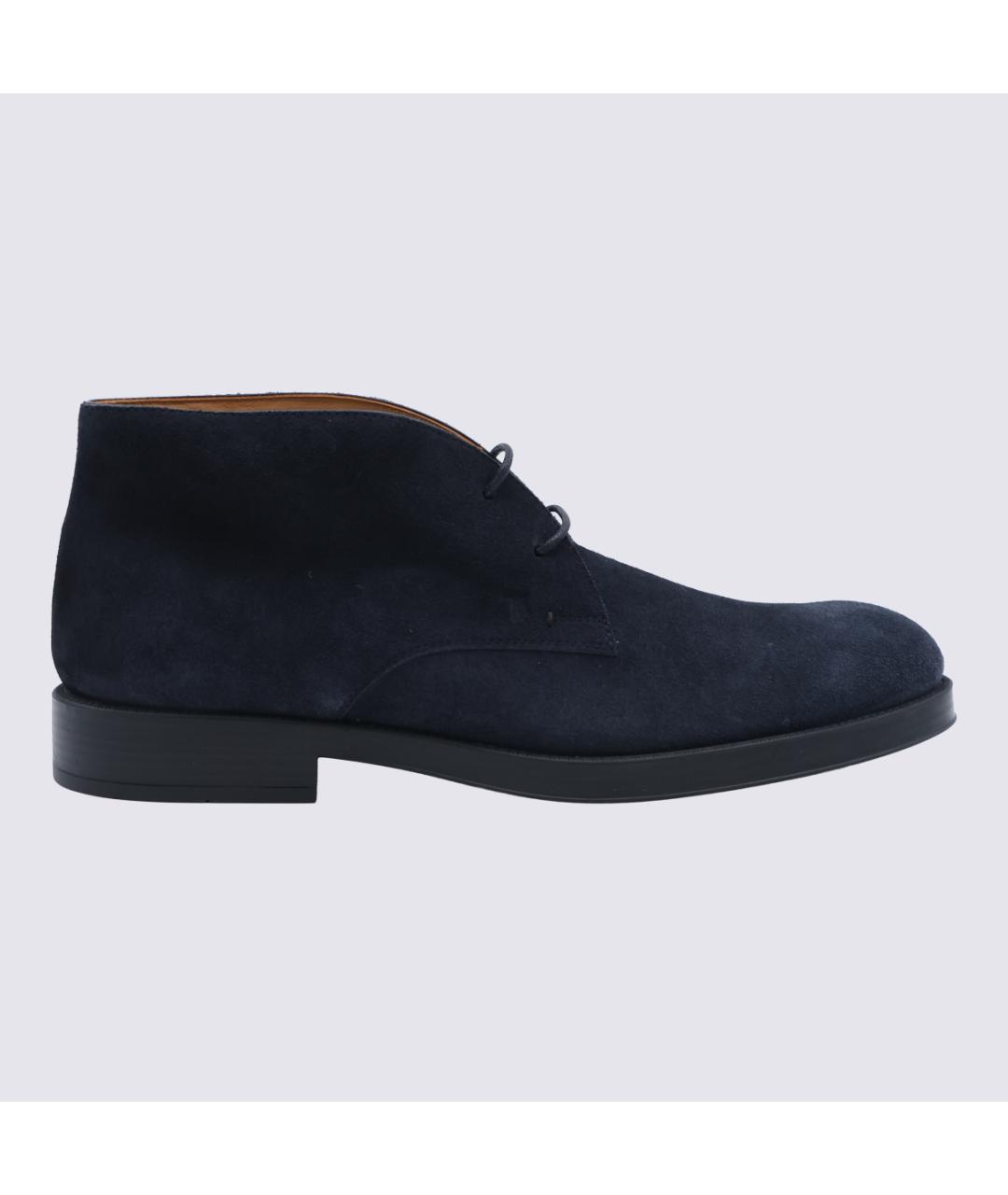 TOD'S Синие замшевые высокие ботинки, фото 5