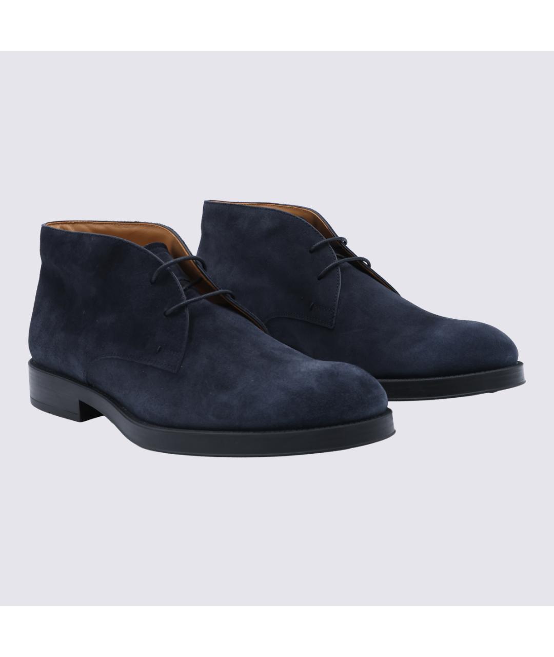 TOD'S Синие замшевые высокие ботинки, фото 2