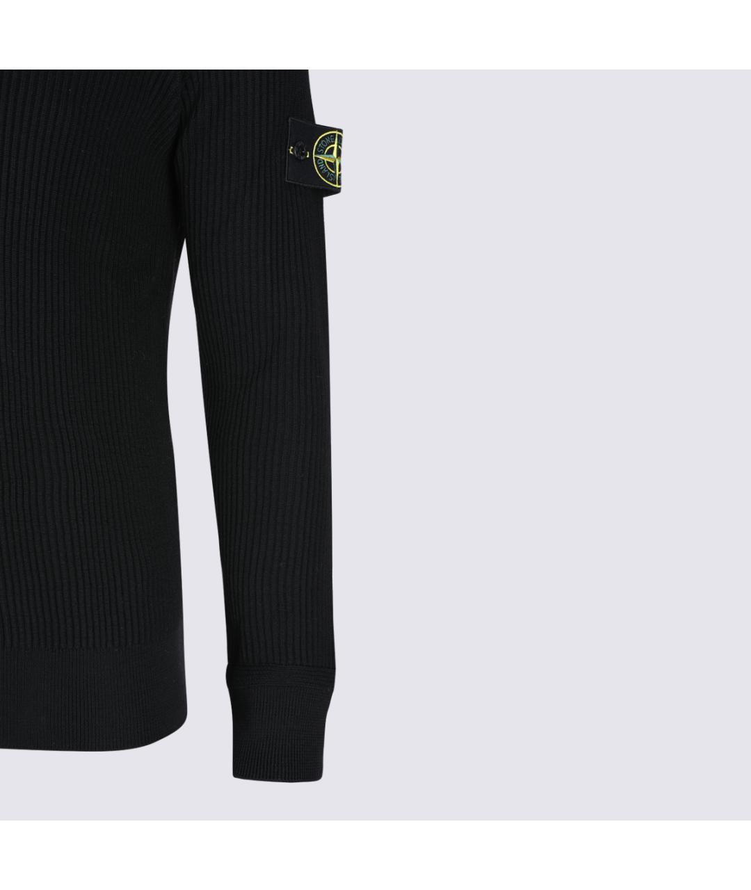 STONE ISLAND Черный шерстяной джемпер / свитер, фото 4