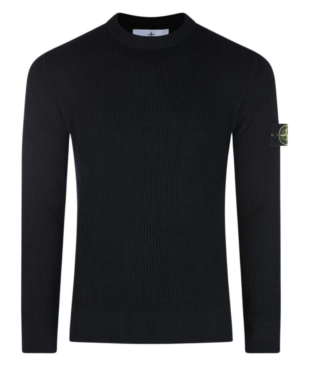 STONE ISLAND Черный шерстяной джемпер / свитер, фото 1