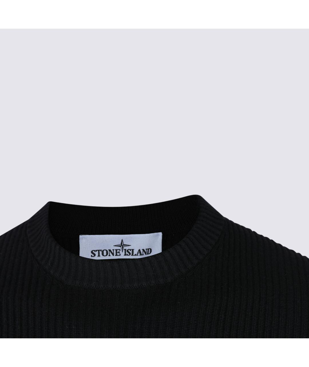 STONE ISLAND Черный шерстяной джемпер / свитер, фото 3