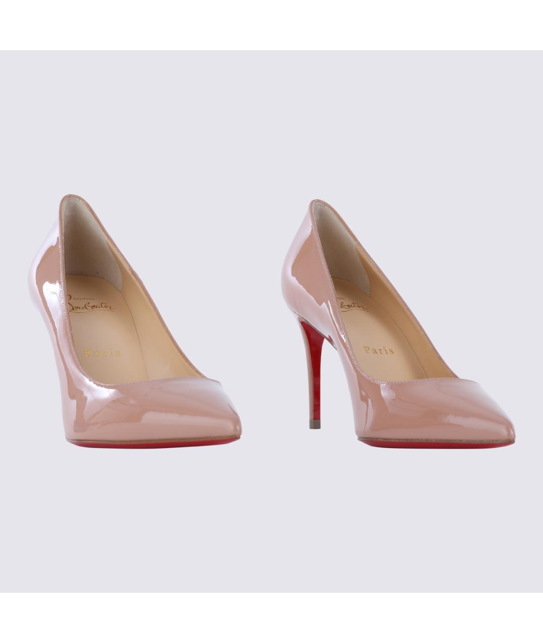 CHRISTIAN LOUBOUTIN Бежевые кожаные туфли, фото 2