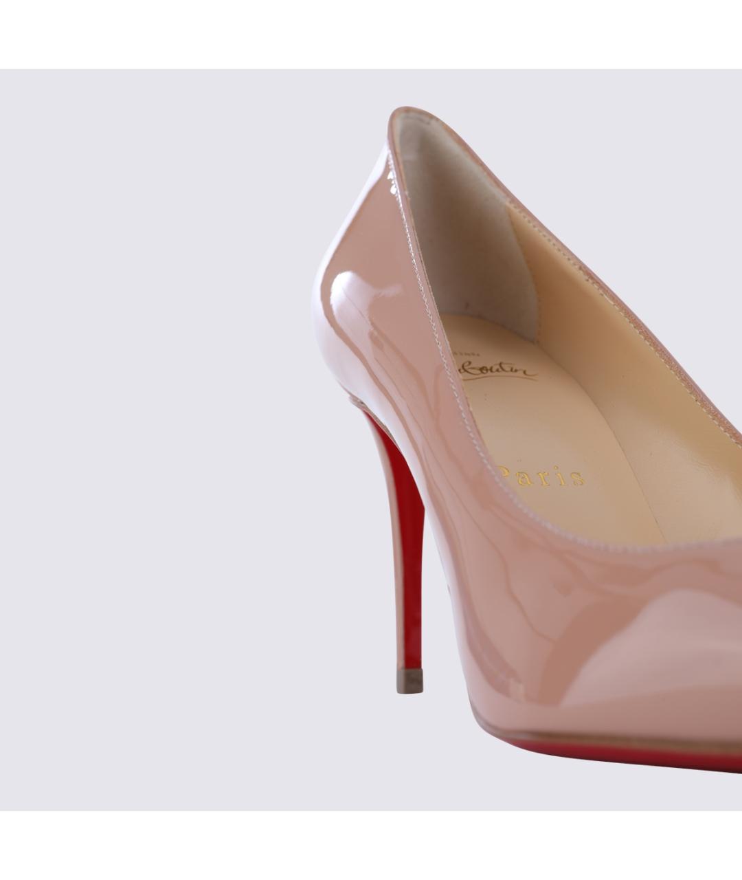 CHRISTIAN LOUBOUTIN Бежевые кожаные туфли, фото 4