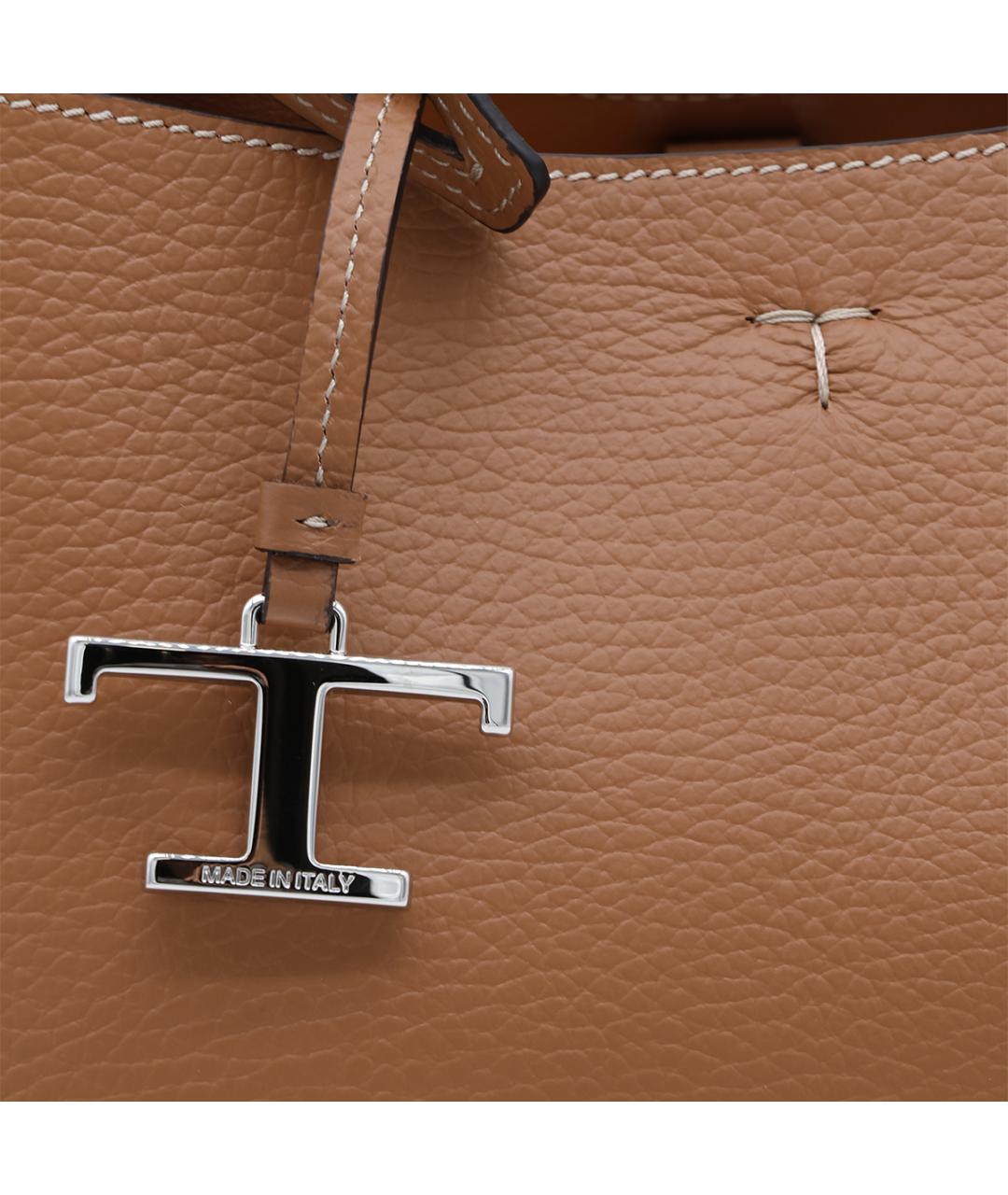 TOD'S Коричневая кожаная сумка тоут, фото 4