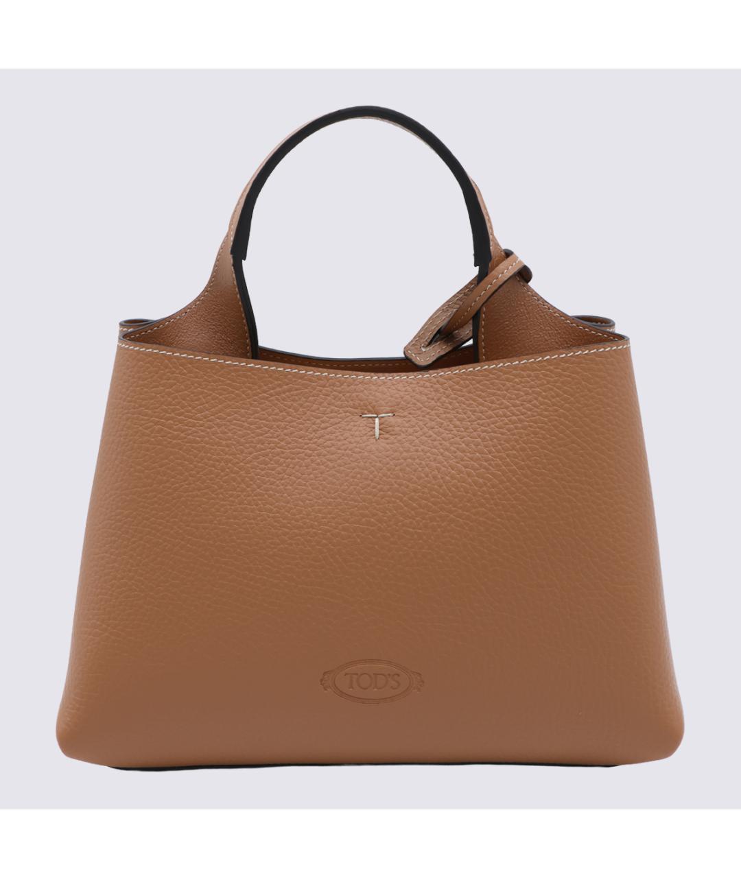 TOD'S Коричневая кожаная сумка тоут, фото 3