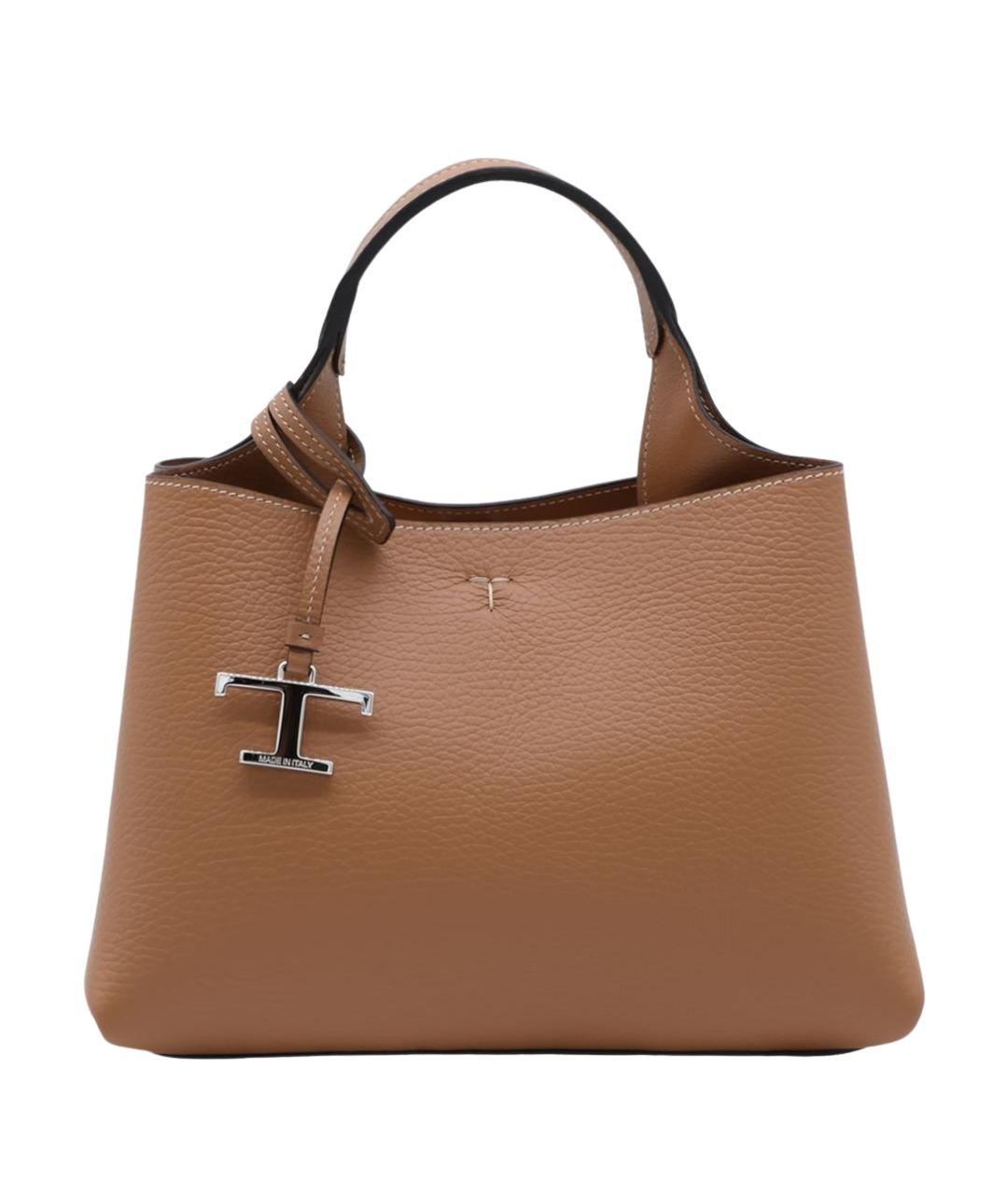 TOD'S Коричневая кожаная сумка тоут, фото 1