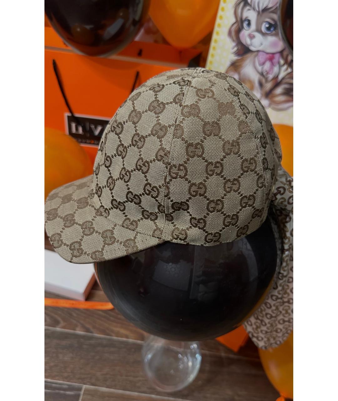 GUCCI Бежевая хлопковая кепка, фото 2