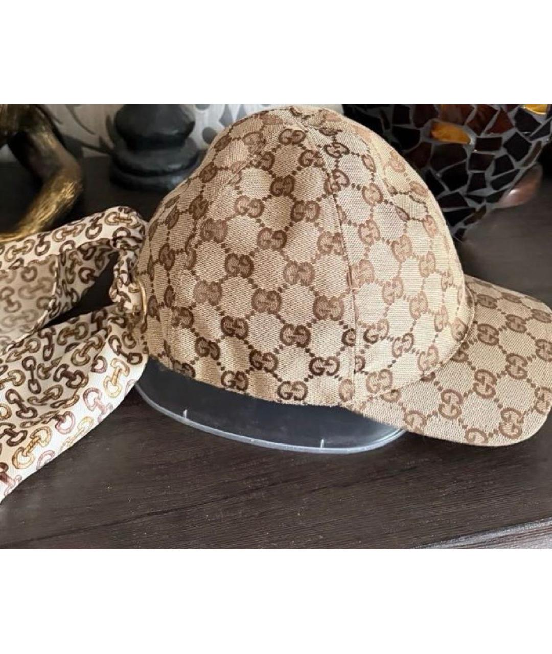 GUCCI Бежевая хлопковая кепка, фото 5