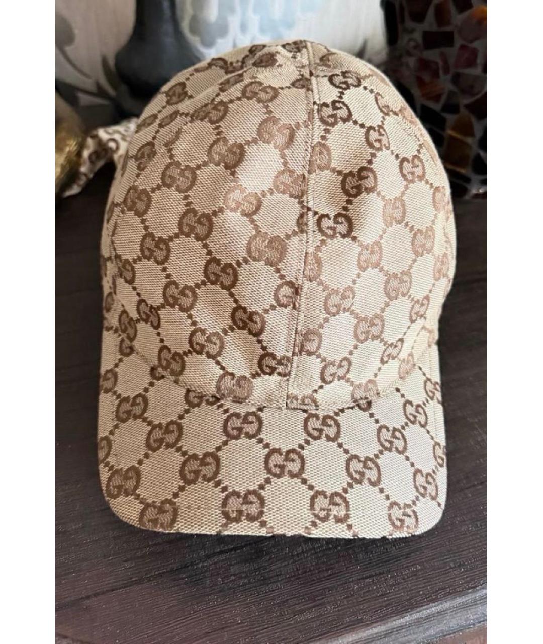 GUCCI Бежевая хлопковая кепка, фото 4