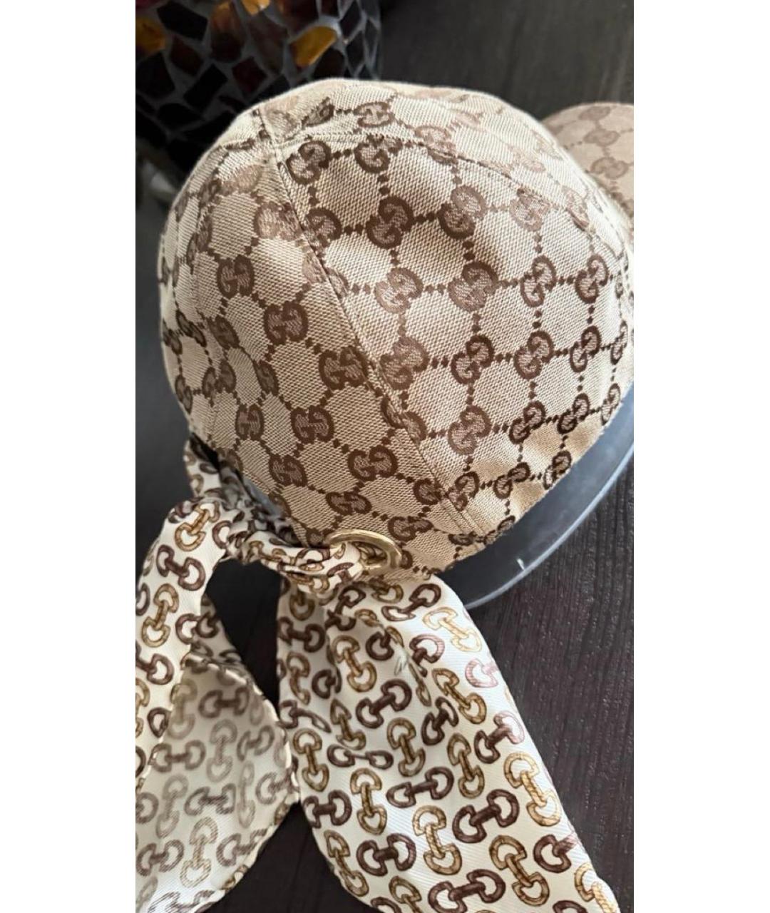 GUCCI Бежевая хлопковая кепка, фото 3