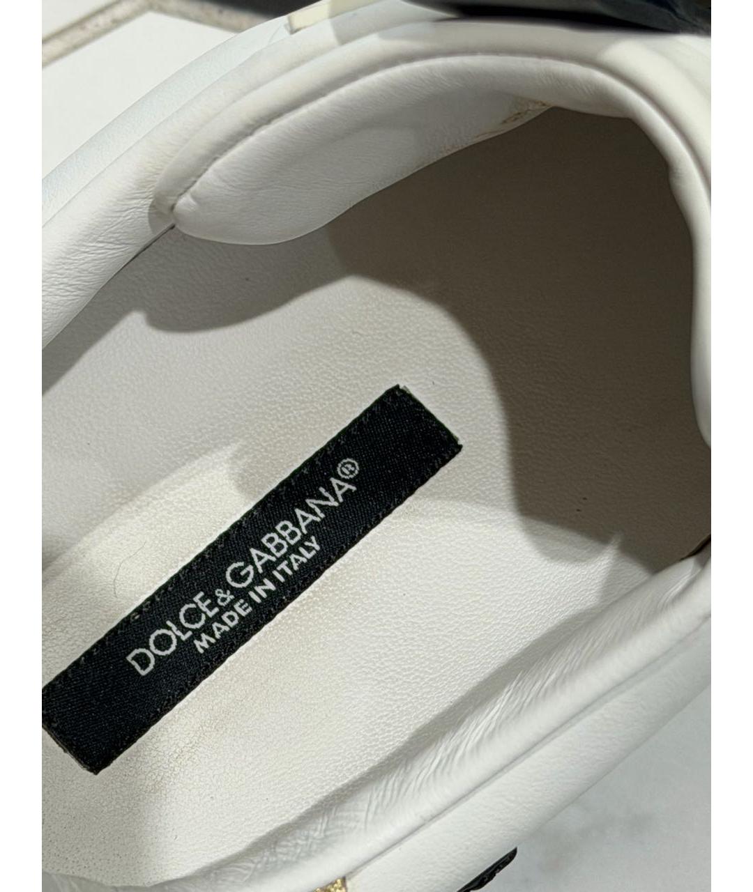 DOLCE&GABBANA Белые кожаные кеды, фото 6