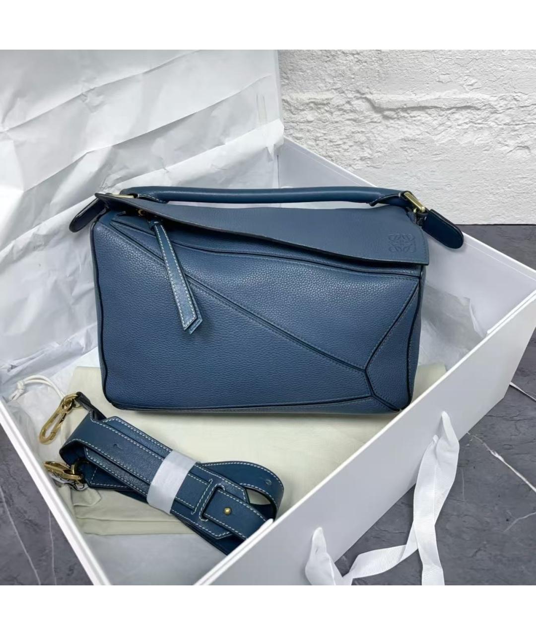 LOEWE Голубая кожаная сумка через плечо, фото 2