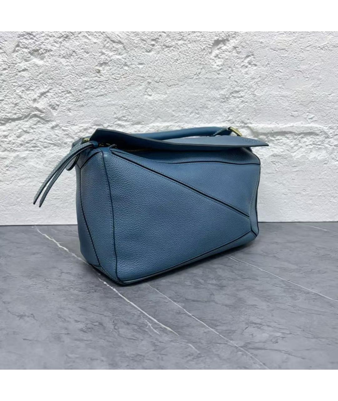 LOEWE Голубая кожаная сумка через плечо, фото 3